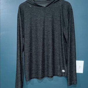 LEG3ND Breath Men's Long Sleeve Heathered Hunter Green Shirt with a Hood